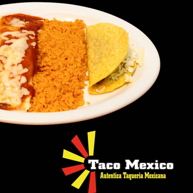 Sp#5 Burrito, Taco and Rice.